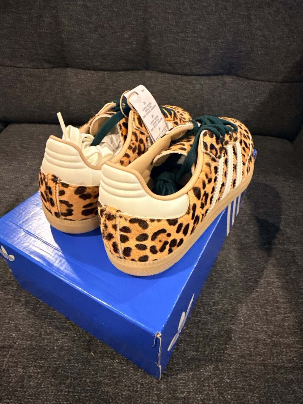 6.5W - Adidas Samba Pony Hair Leopard Print Sneakers - Picture 4 of 8